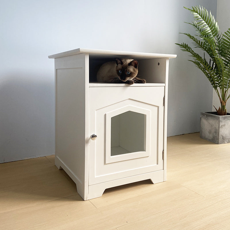 Wooden Cat Toilet Cabinet with Cozy Nest Space