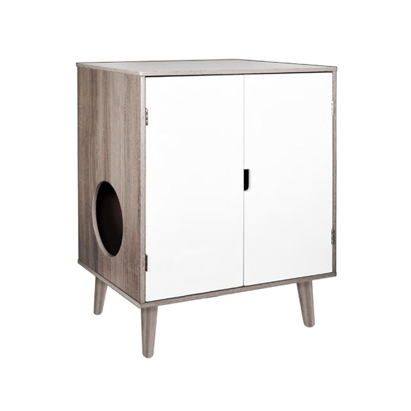 Wooden Cat Toilet Cabinet with Cozy Nest Space