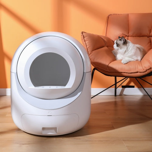 Smart Automatic Cat Litter Box – App-Controlled, Self-Cleaning & Double Odor Removal (5G/2.4G WiFi, Multi-Cat Compatible)