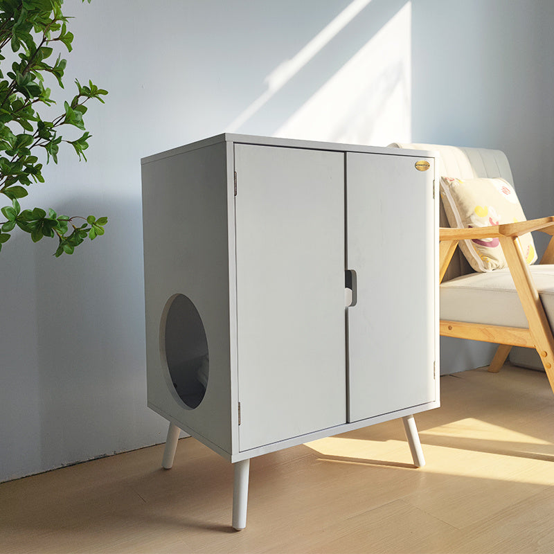 Wooden Cat Toilet Cabinet with Cozy Nest Space