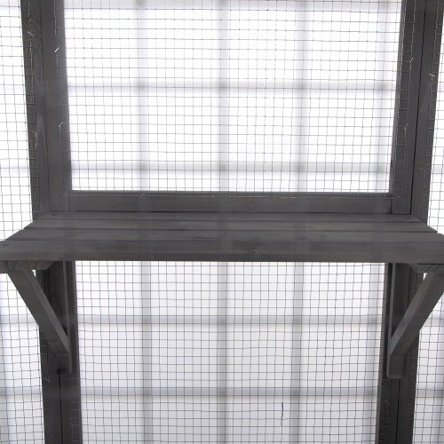 Oversized Luxury Cat House & Outdoor Catio – Grey