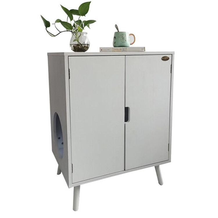 Wooden Cat Toilet Cabinet with Cozy Nest Space